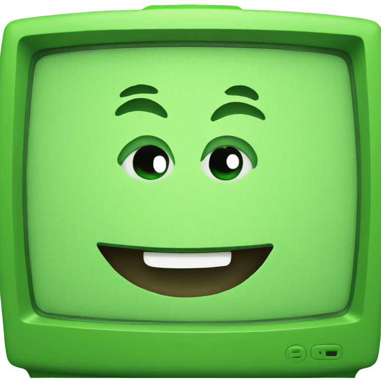 Green tv smiling emoji