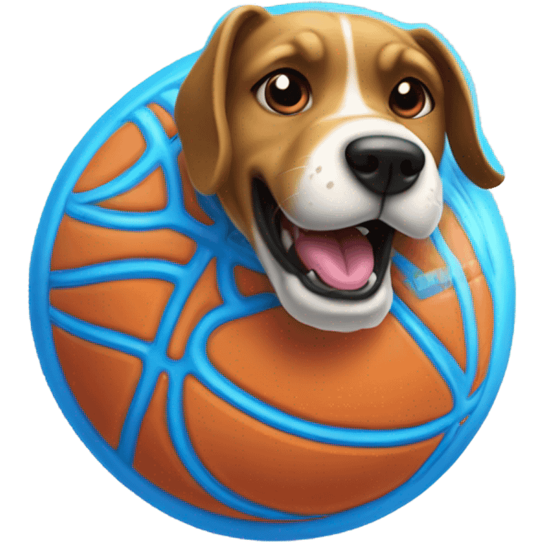 Dog playing basketball  emoji