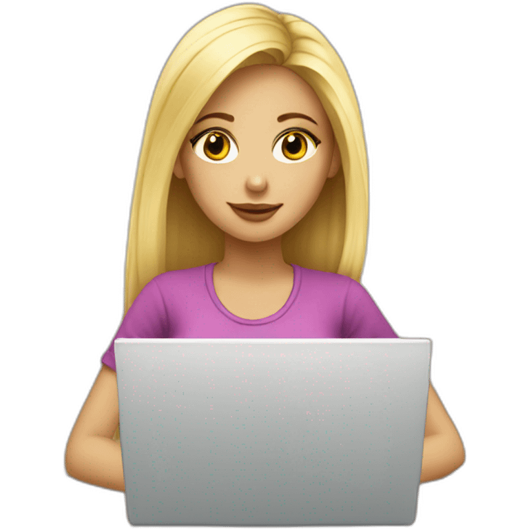 blonde-artist-girl-with-laptop emoji