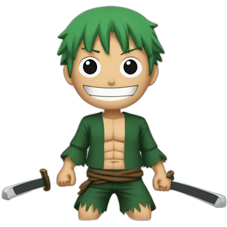 Zoro qui fait un câlin à luffy emoji