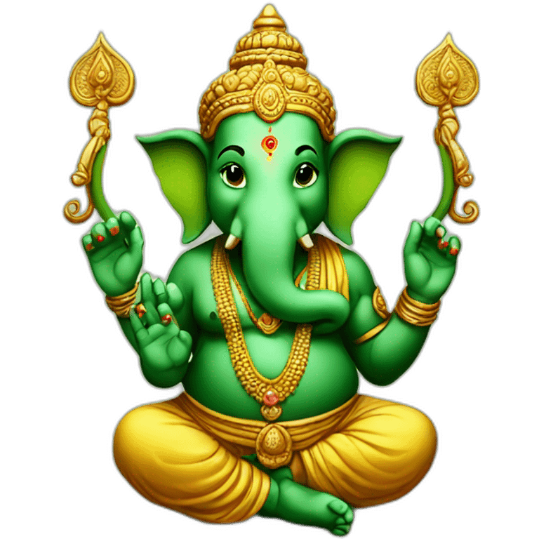 green ganesha hindu god emoji