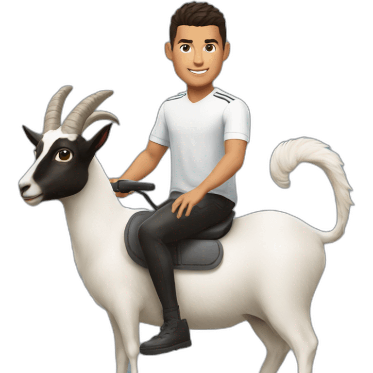 Cr7 ridind a  goat emoji