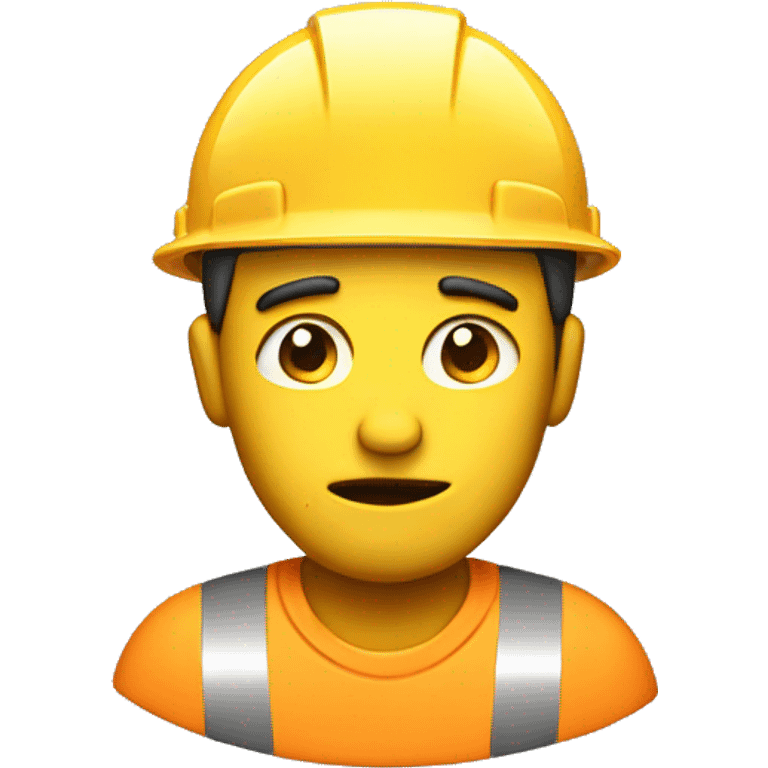 hard working unhappy man with construction hat emoji