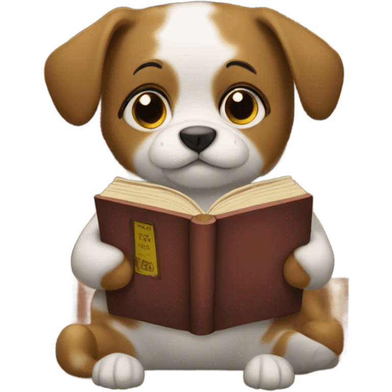 pets reading books emoji