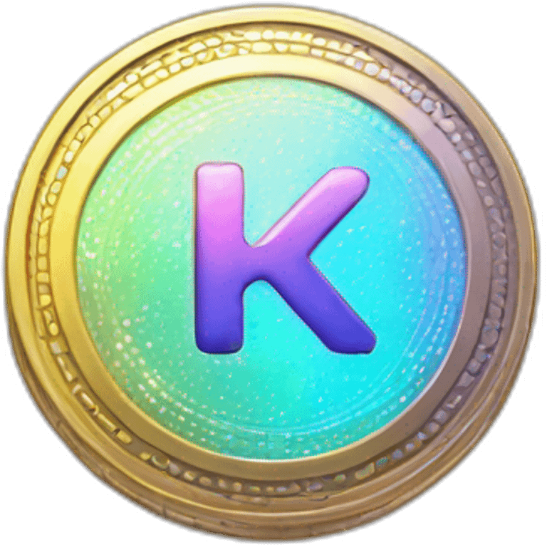 holographic-coin-with-k-symbol emoji