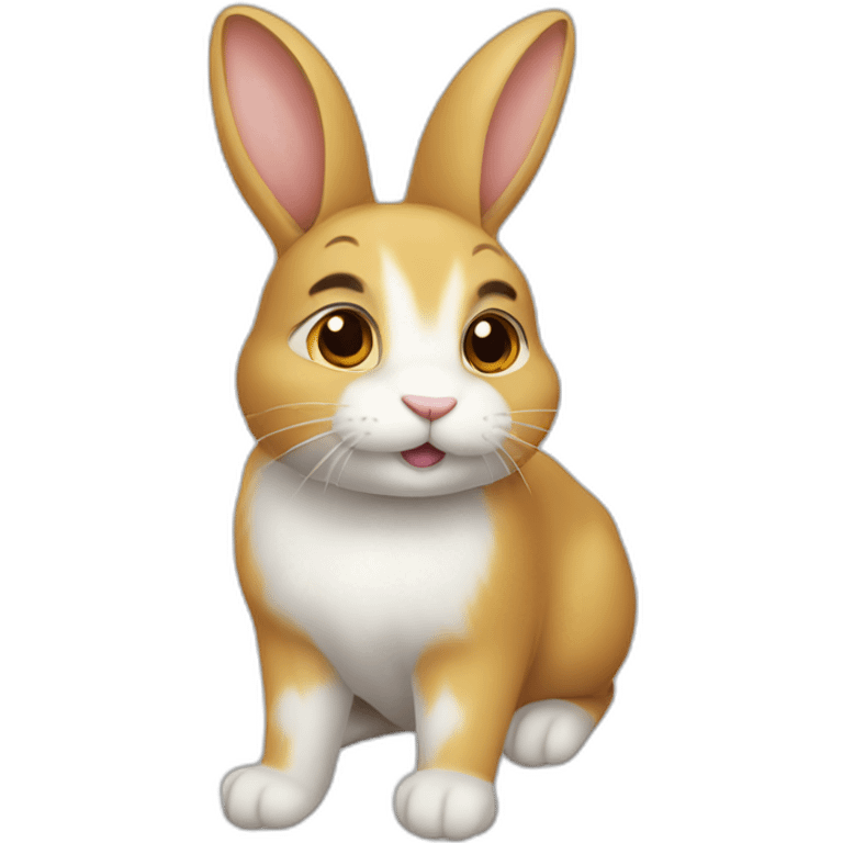 Lapin sur chat emoji