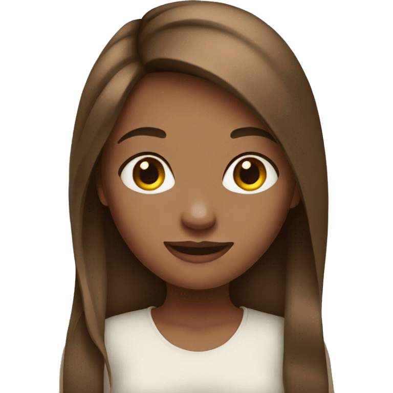 Girl brown long hair  emoji