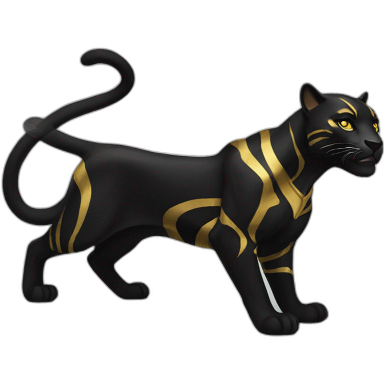 Yellow and black Panther  emoji