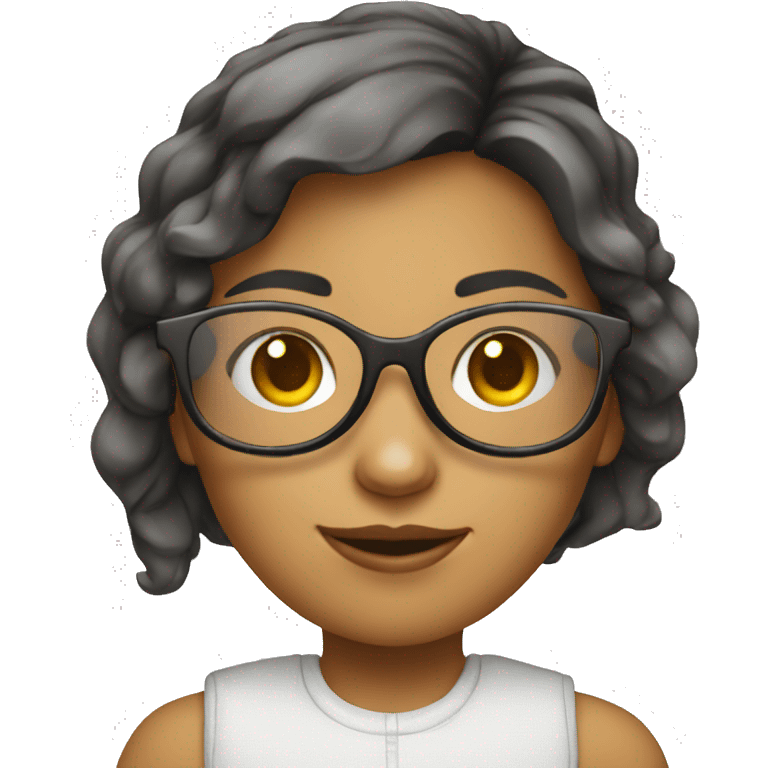 UX/UI designer girl with optical glasses emoji