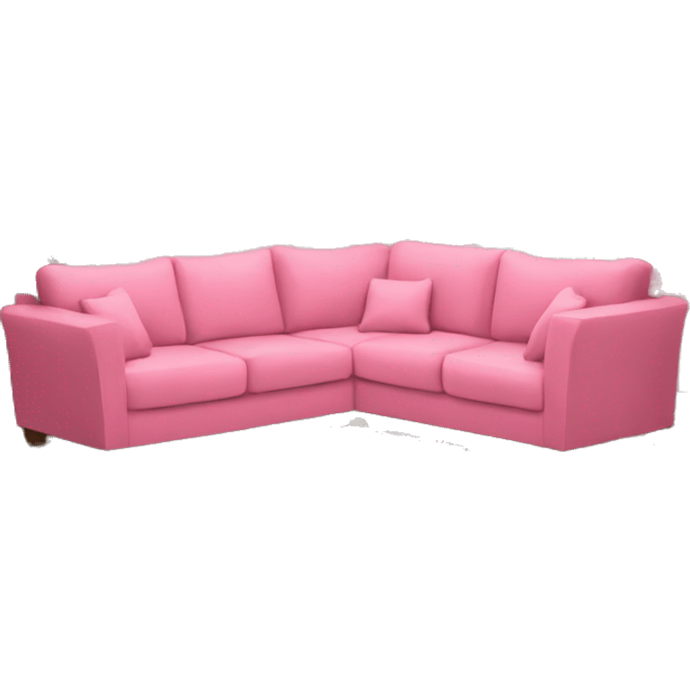 living room with pink christmas decorations and a sofa and a tv emoji