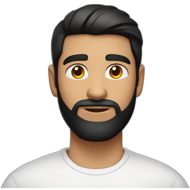 white skin indian in plain white shirt with sleeve up and cool short black hair and light beard avatar emoji