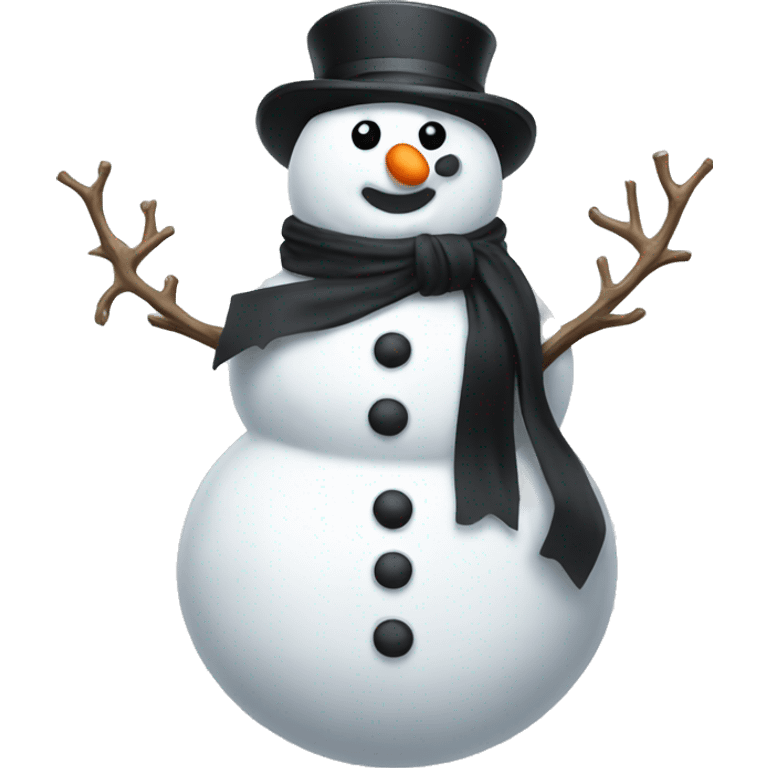 Snowman lack with a black bow emoji