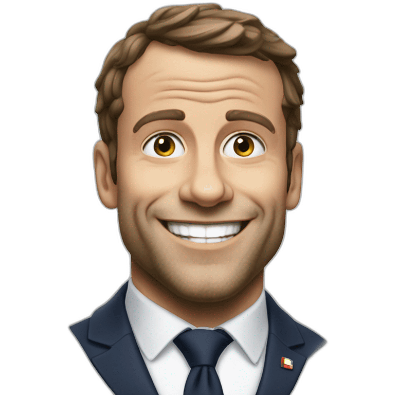 happy muscular macron emoji