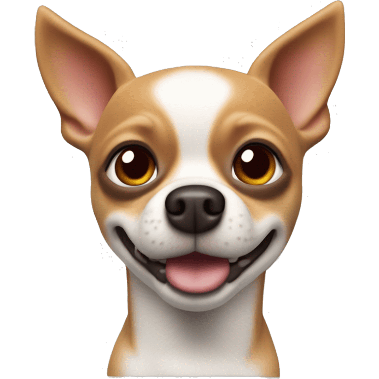 Perro Chihuahua sostiene corazón rojo, fondo blanco, claymation emoji