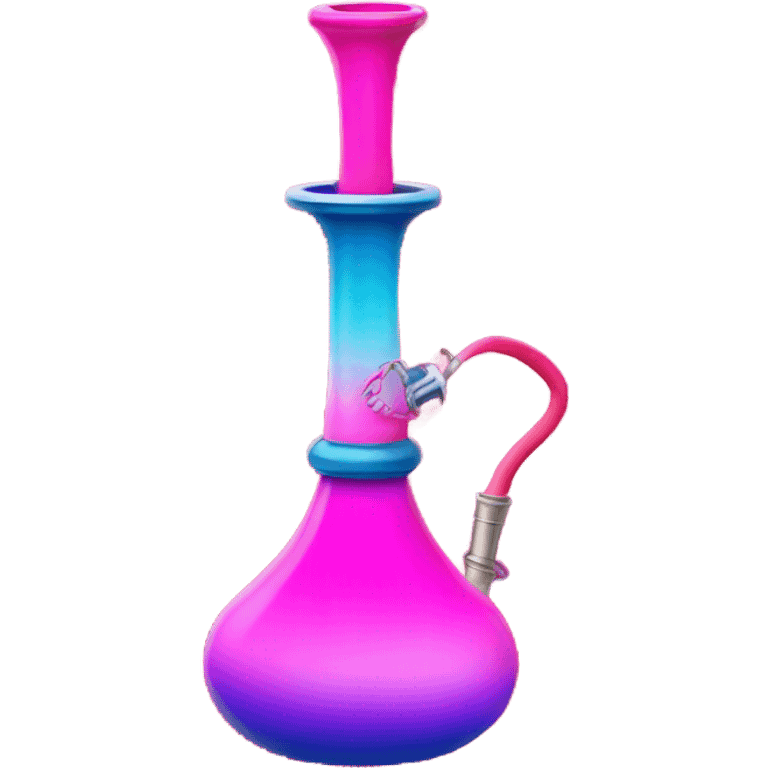 Hot pink ombre hookah with glitter emoji