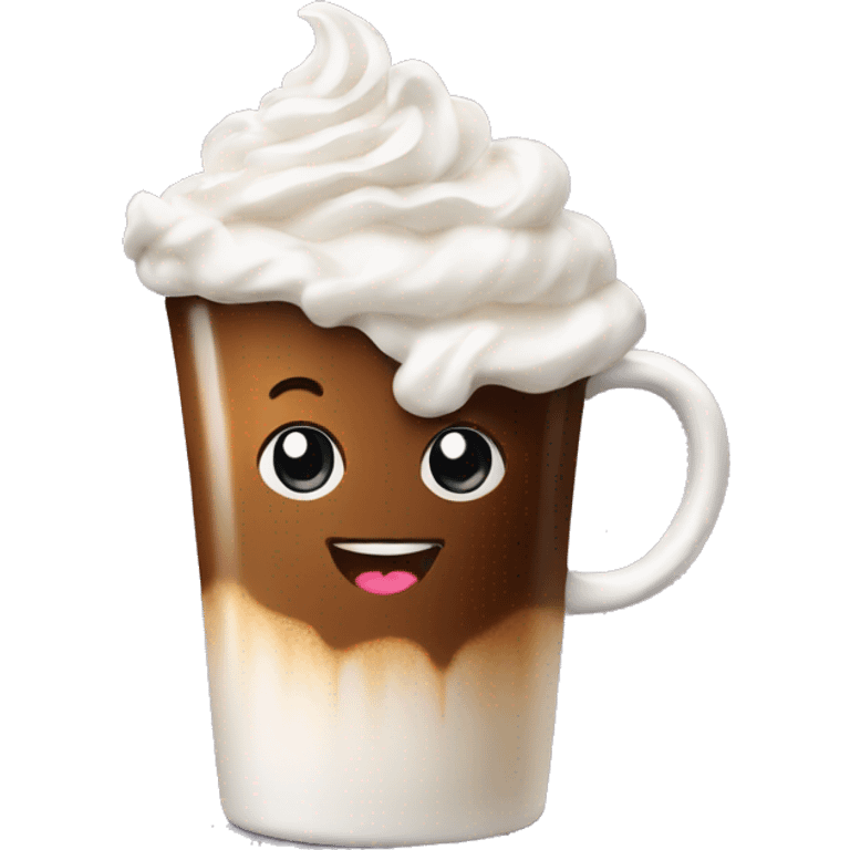 Coffee with whipped cream emoji