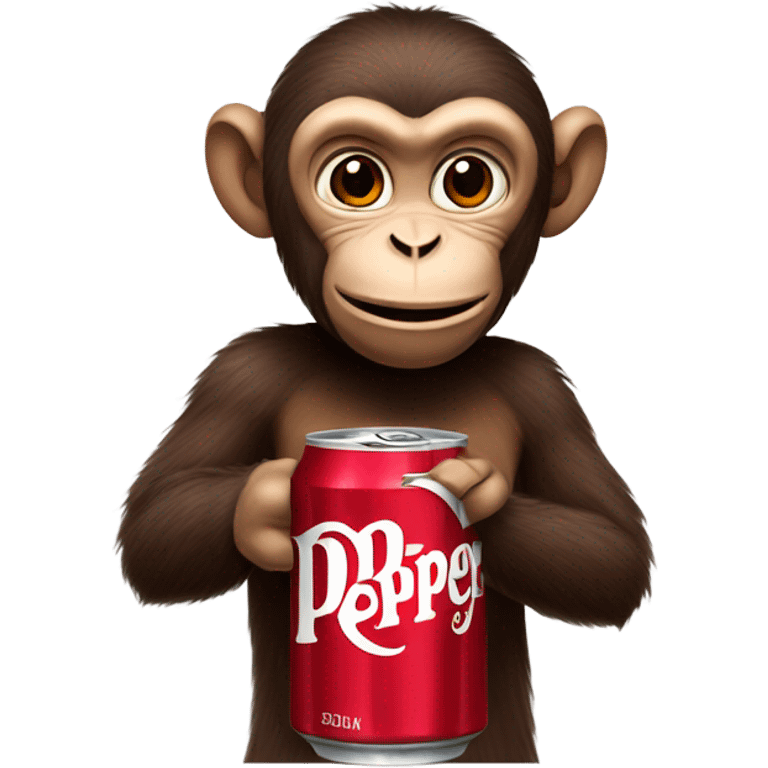 Monkey drinking Dr Pepper emoji