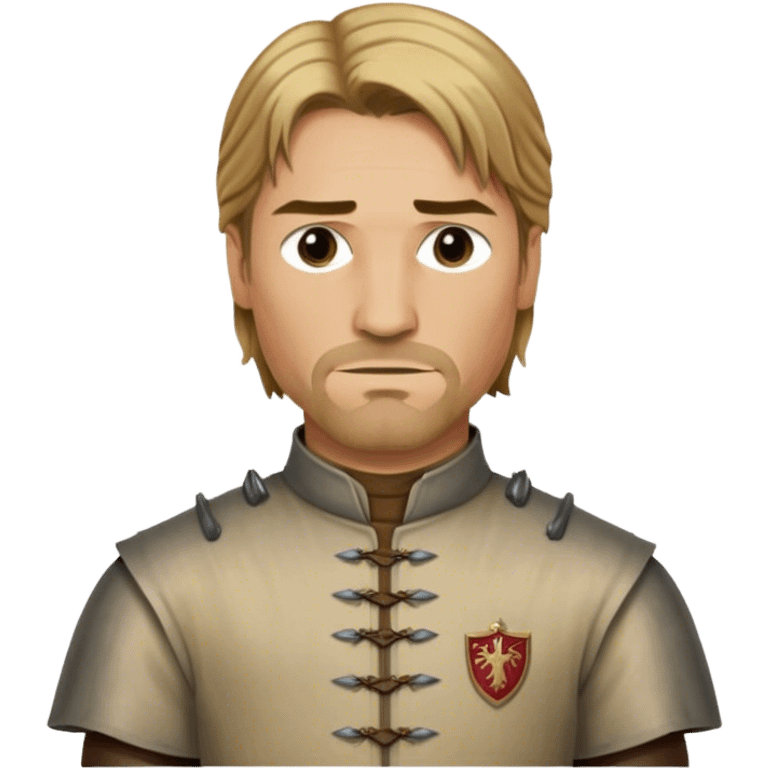 Jaime Lannister from game of thrones, cloth shirt, middle part hair emoji