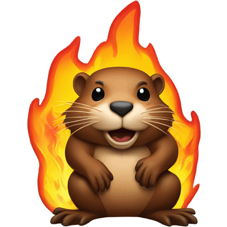 Beaver on fire  emoji