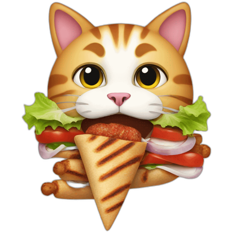 Cat eating kebab emoji