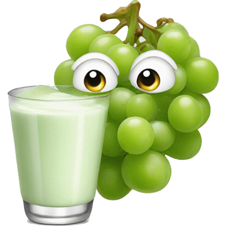 Green grape with yogurt emoji