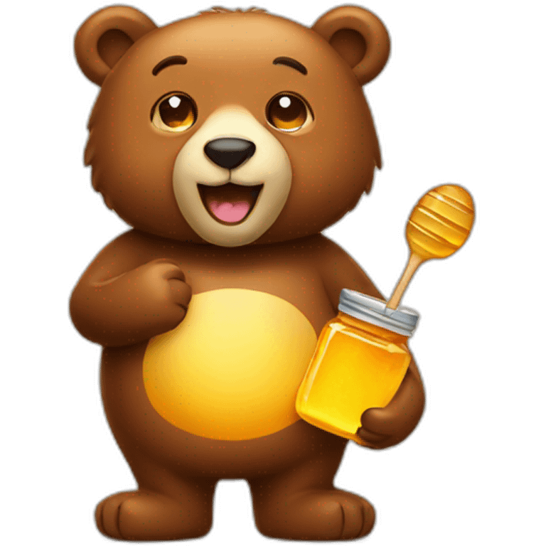 a bear with honey emoji