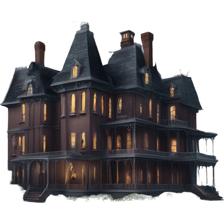 Beautiful Addams sprawling 12 story tall haunted old mansion  emoji