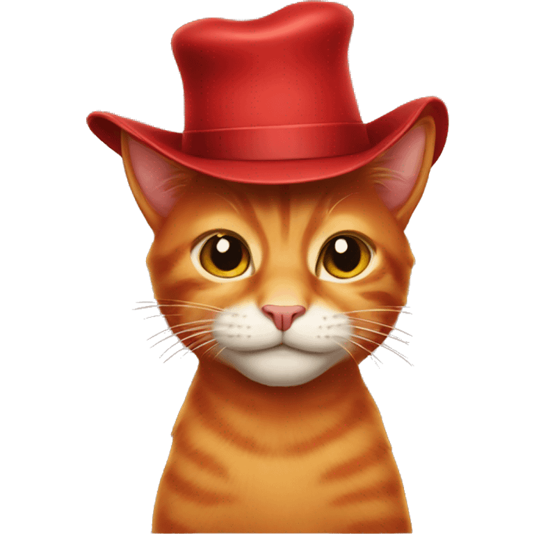 Red cat with a hat  emoji