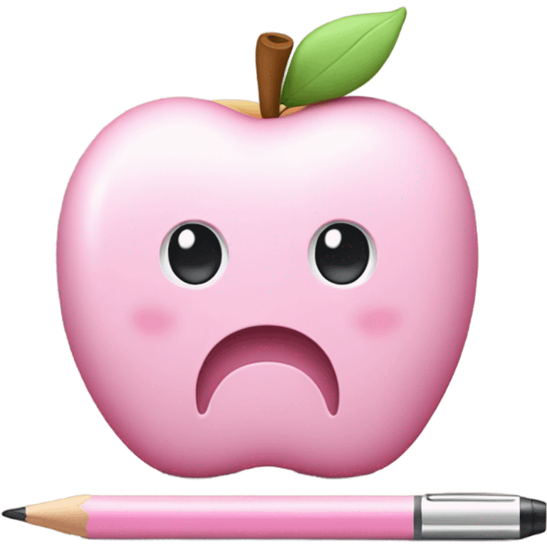 Ipad with cute case and pastel pink background and pastel pink apple pencil emoji