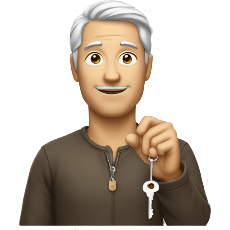 man with a old key in his hand emoji