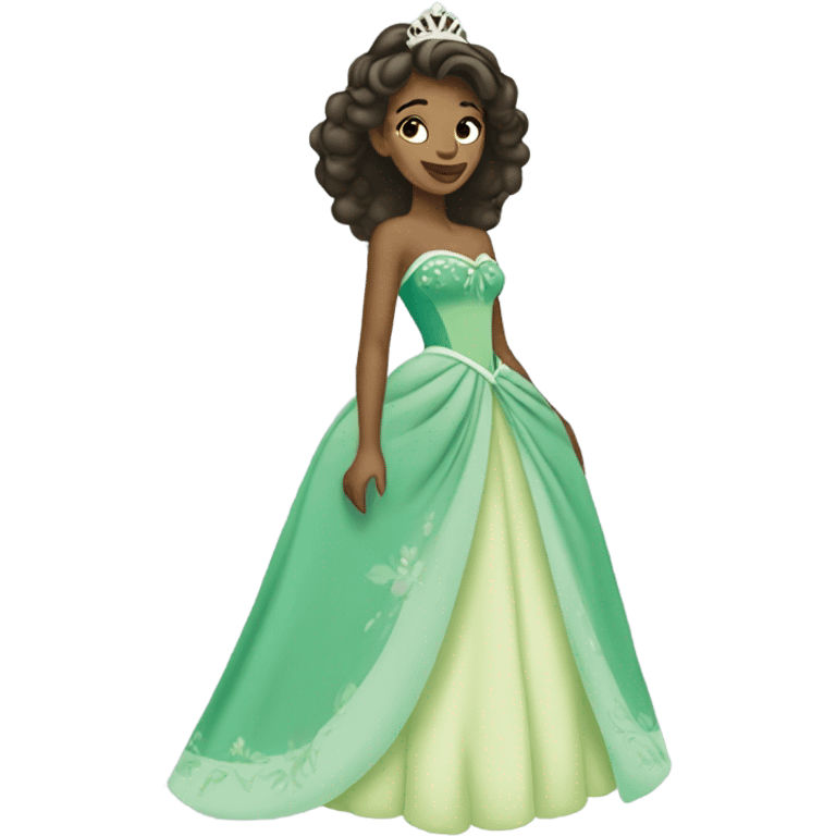 Princess Tiana in her blue dress emoji