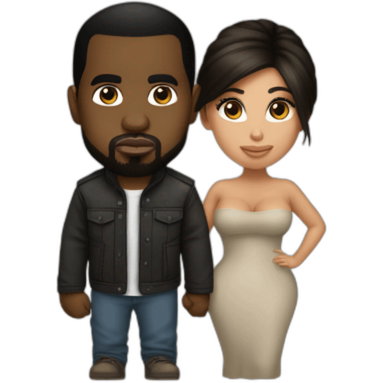 kim kardashian holding midget kanye emoji