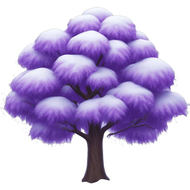 Beautiful purple tree in winter snow  emoji