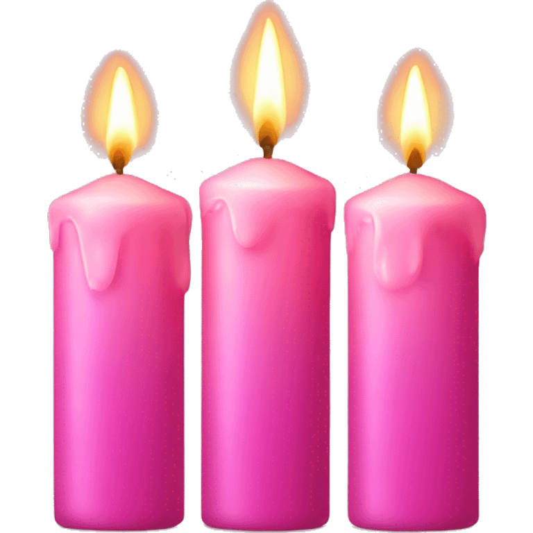 3 pink candles emoji