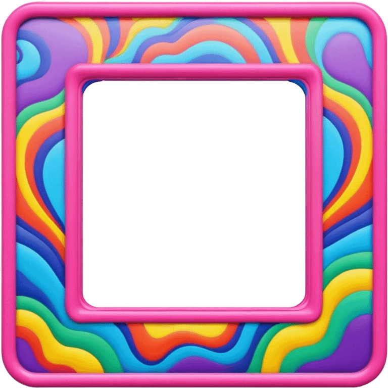 Psychedelic colored photo frame emoji