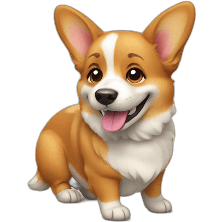 smiling corgi dog emoji