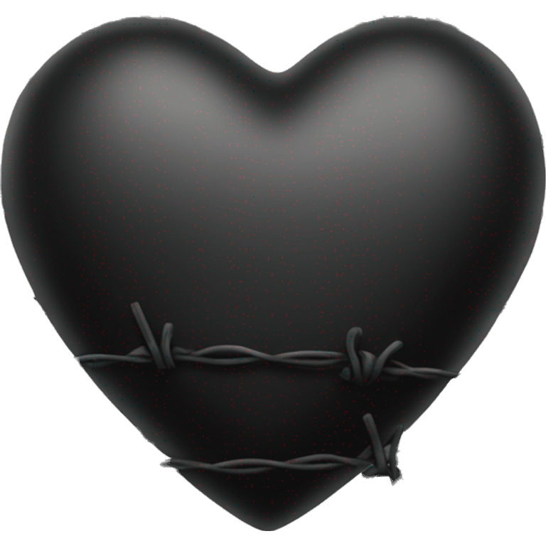 black heart with black barbed wire on outside of it  emoji