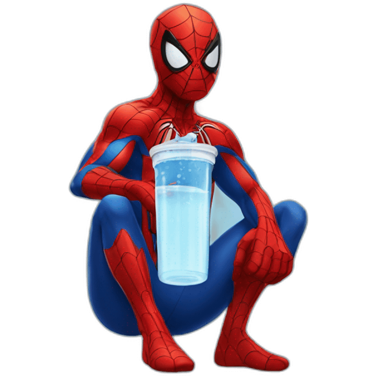 spiderman drinking water emoji