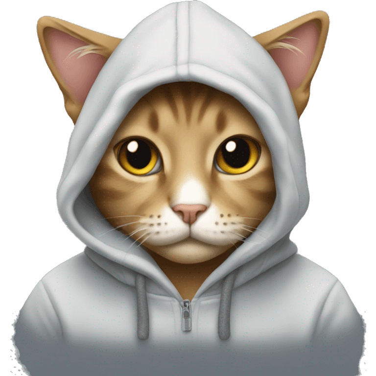 Cat wearing a hoodie emoji