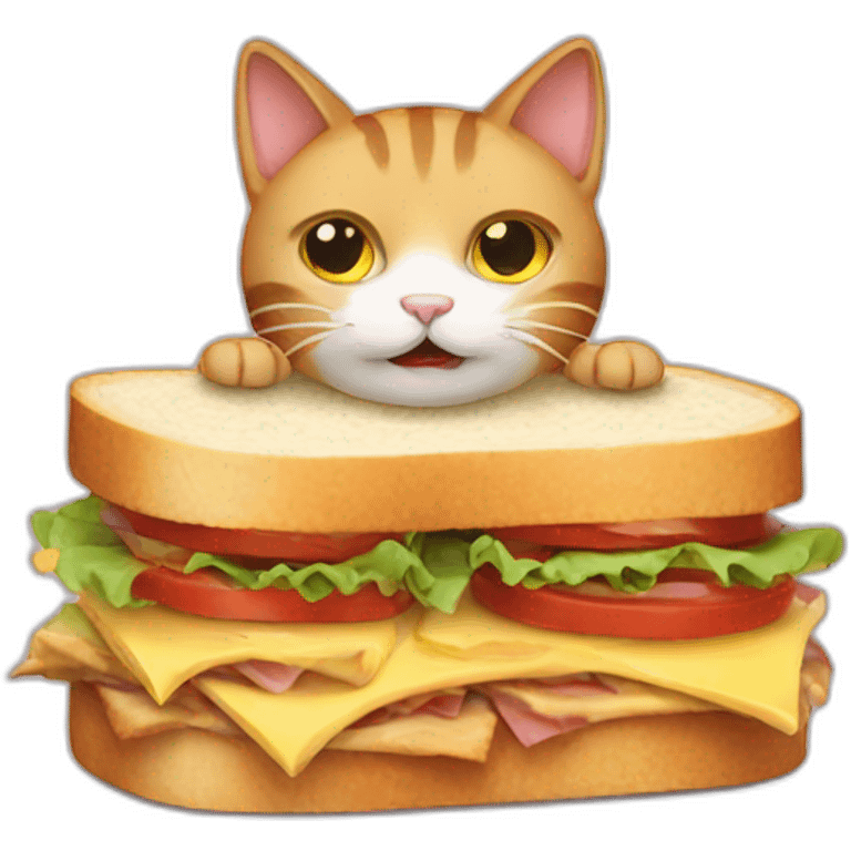 cat eat sandwich emoji