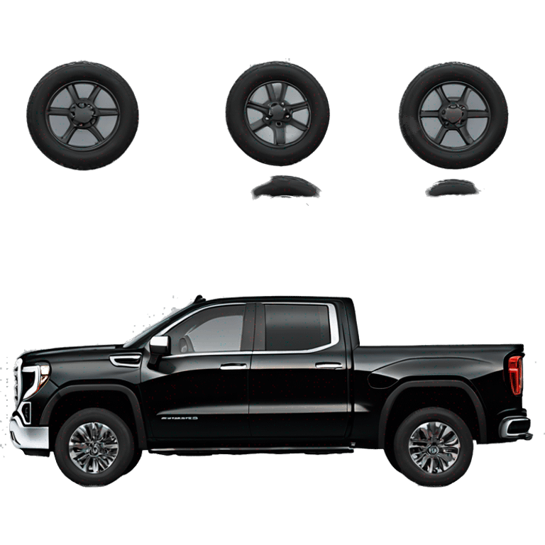 Black 2022 GMC Sierra Denali with tinted windows and 37 size tires emoji