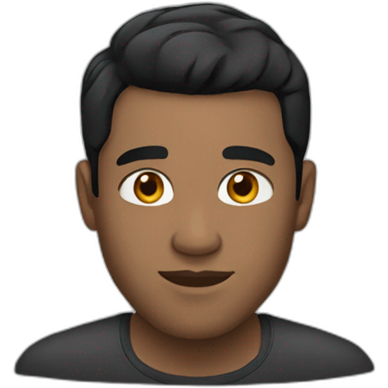 Black haired man shaved emoji