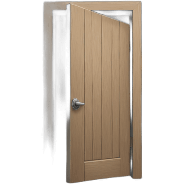 one open door wood color gray style perpective emoji