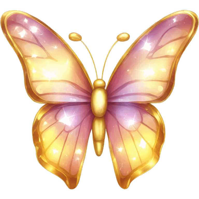 Shiny sparkly glass crystal butterfly emoji