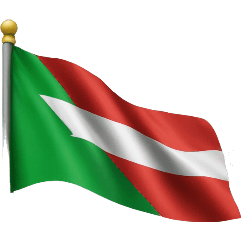 Generate an emoji of the exact same syrian flag but make the stars red and the red stipe green emoji