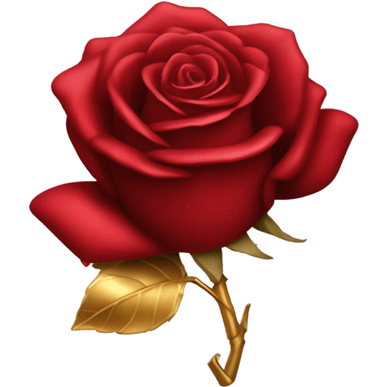 Red rose with gold stem emoji