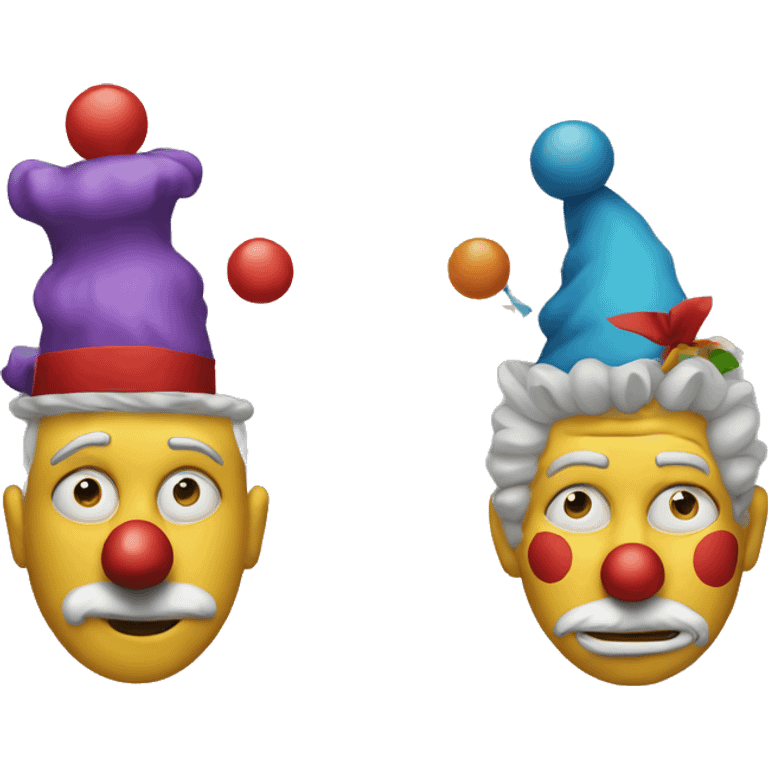 thinking face with the clown face  emoji