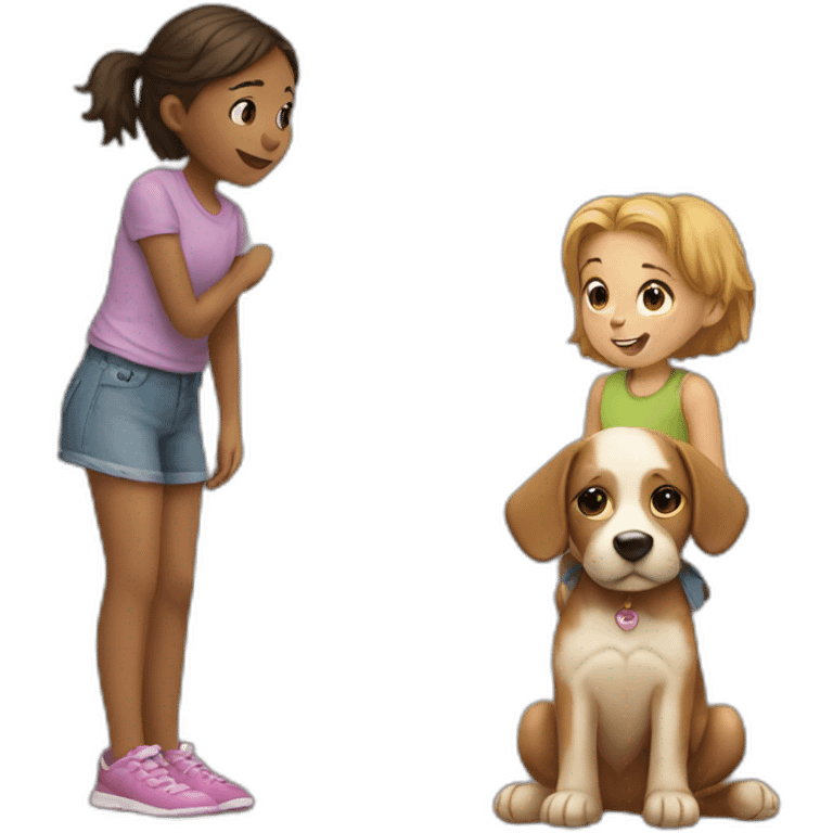 little girl and dog emoji