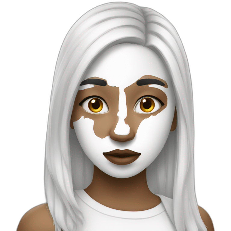 girl with white paint on face emoji