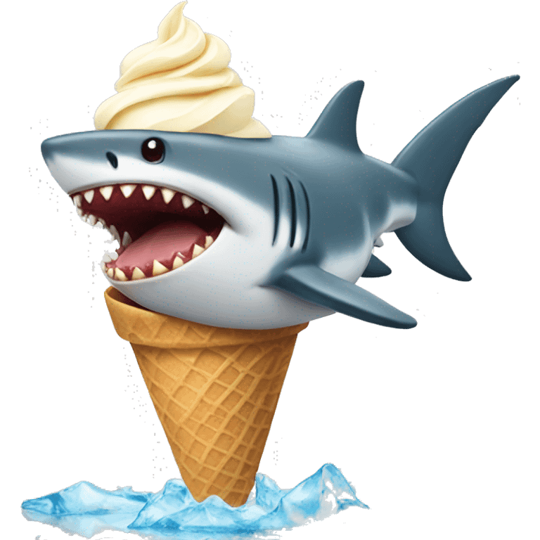 Shark eating ice cream emoji